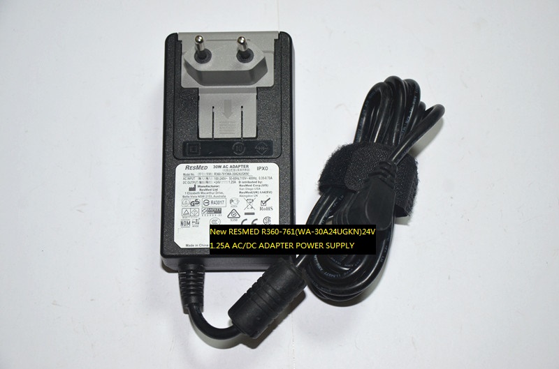New 24V 1.25A RESMED Round mouth 3 needles R360-761(WA-30A24UGKN) AC/DC ADAPTER POWER SUPPLY